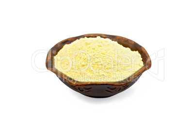 Flour corn in bowl