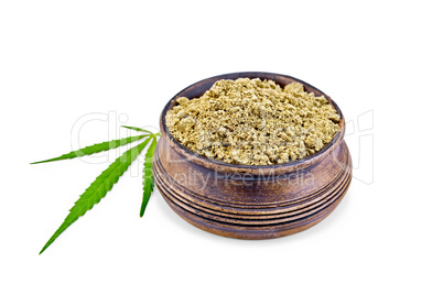 Flour hemp in bowl