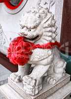 Chinese lion statue.