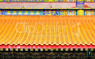 The old yellow Chinese style roof