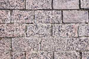 Pavement of granite tiles