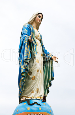 Virgin mary statue at Chantaburi province, Thailand.