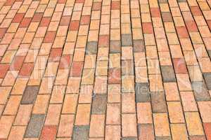 Brick pavement in a city