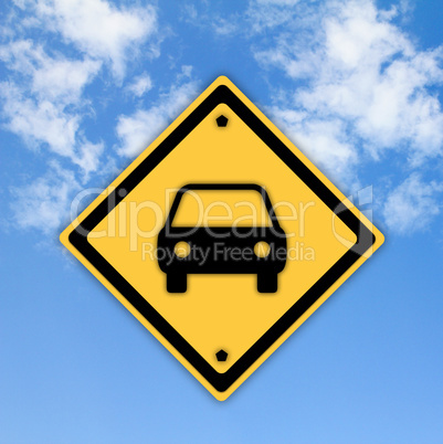 Car or Automobile sign on beautiful sky background.