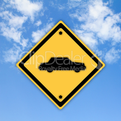 Car or Automobile sign on beautiful sky background.