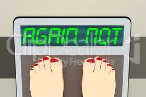 Weight scale with feet, 3d illustration, AGAIN NOT
