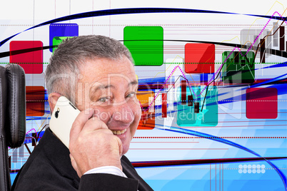 Man in front of virtual wall, 3d illustration