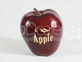 Roter Apfel mit der Aufschrift Apple