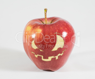 Halloween - Apfel mit grimmigen Gesicht