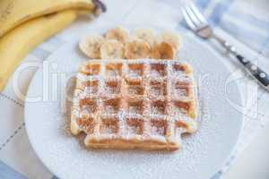 Waffeln mit Banane