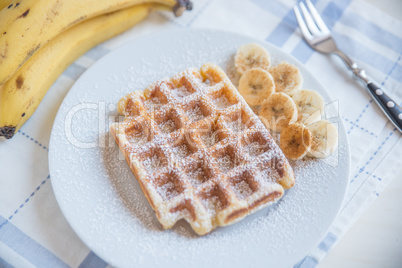 Waffeln mit Banane