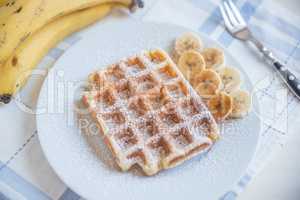 Waffeln mit Banane