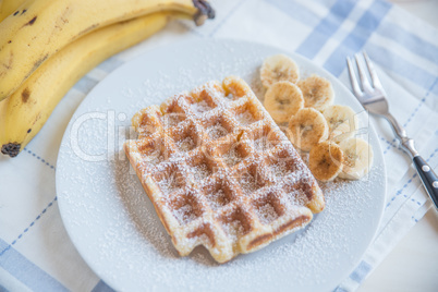 Waffeln mit Banane