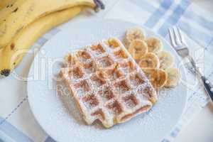 Waffeln mit Banane