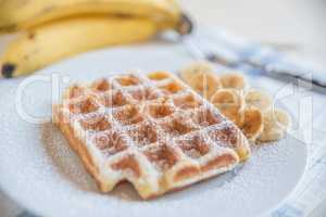 Waffeln mit Banane