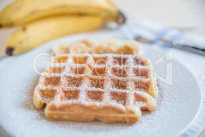 Waffeln mit Banane