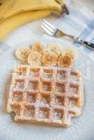 Waffeln mit Banane