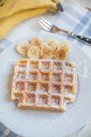 Waffeln mit Banane