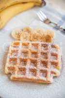 Waffeln mit Banane