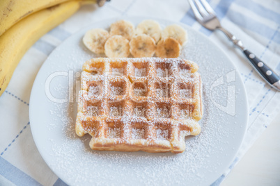 Waffeln mit Banane