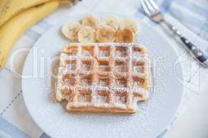 Waffeln mit Banane