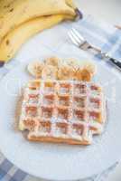 Waffeln mit Banane