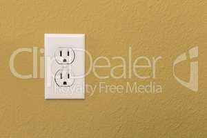 Electrical Sockets In Colorful Mustard Yellow Wall