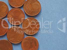 1 cent coin, European Union background with copy space