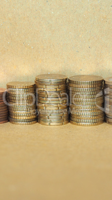 Euro coins pile - vertical