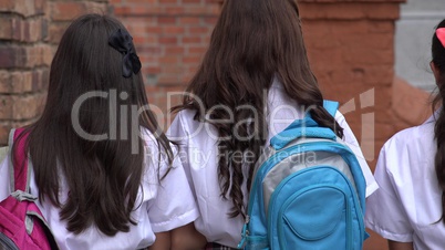 Teen Girls Walking To School