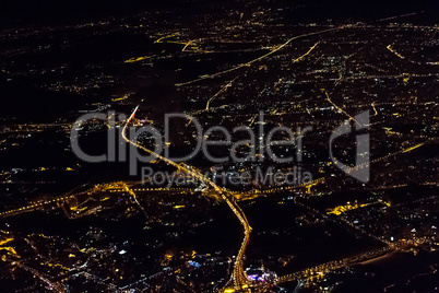 Night Moscow from the plane .