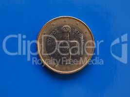 1 euro coin, European Union, Cyprus over blue