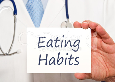 Eating Habits - Doctor with sign and text