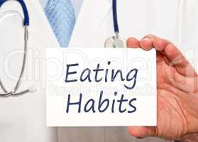 Eating Habits - Doctor with sign and text