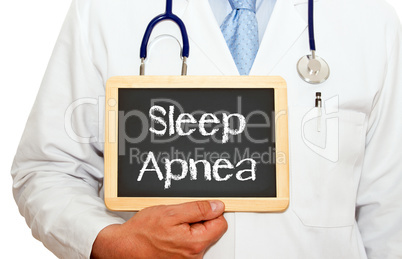 Doctor with Sleep Apnea Chalkboard