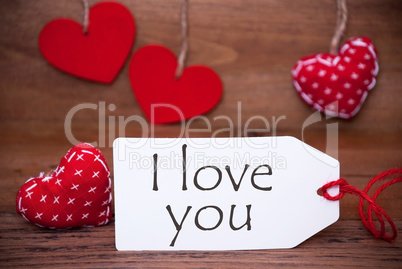 Read Hearts, Label, Text I Love You