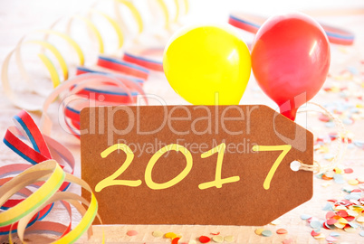 Party Label, Balloon, Streamer, Text 2017