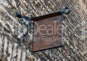 Empty medieval style outdoor signage mockup