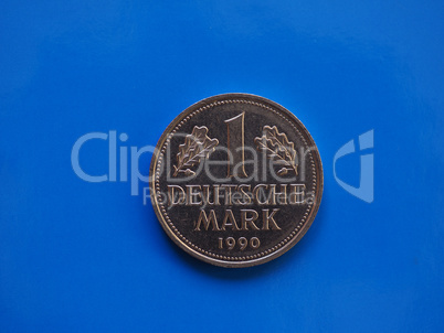 1 mark coin, Germany over blue