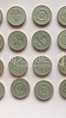 GBP Pound coins - vertical