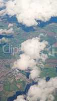Aerial view of countryside near Bristol - vertical