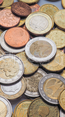 Euro coins - vertical