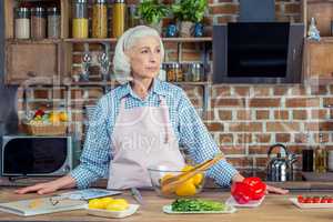 Senior woman in apron