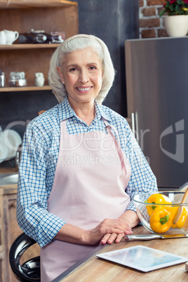 Senior woman in apron
