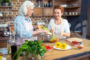 Women cooking together