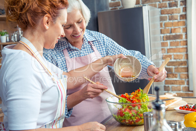 Women cooking together