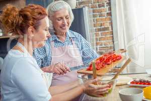 Women cooking together