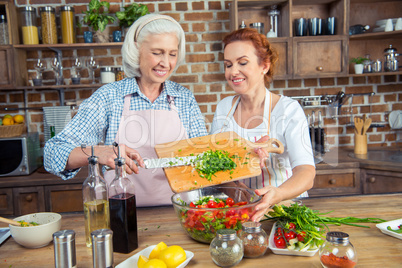 Women cooking together