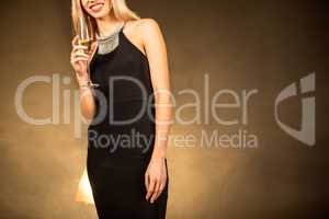 Woman holding champagne glass