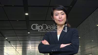 Confident Happy Successful Asian Business Woman Businesswoman Smiling At Camera